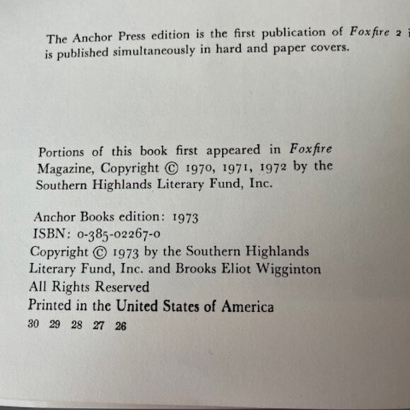 VINTAGE The Foxfire Books Vols. 1 & 2, 1972 & 1973 Paperback - Picture 10 of 13